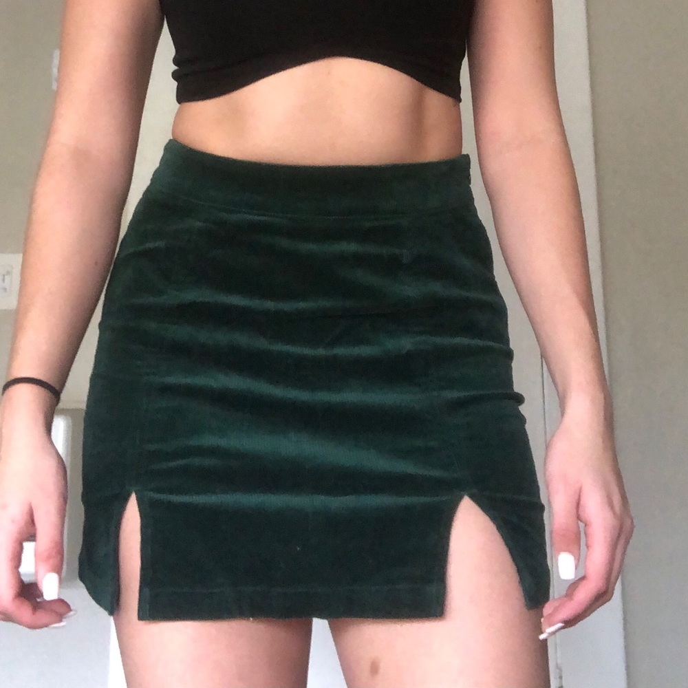 Glassons Dark Green Corduroy Skirt AUS size 10